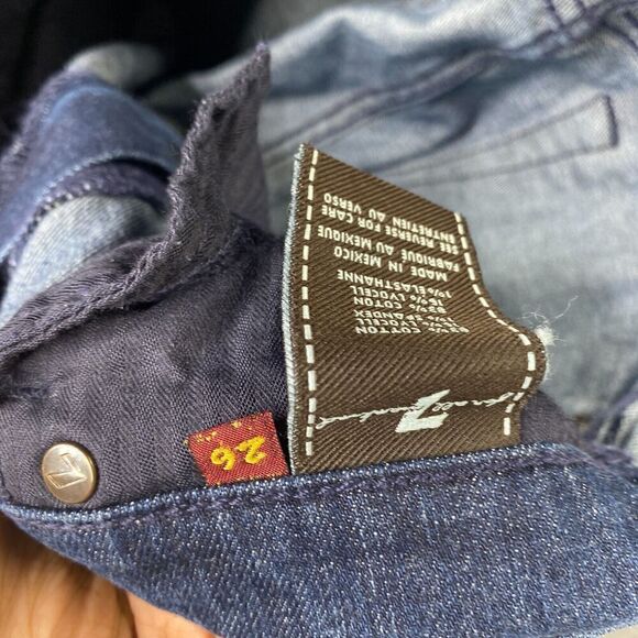 7 For All Mankind Jeans Womens 26 Roxanne Dark Blue Skinny Stretch Denim 30x31 - Picture 6 of 13